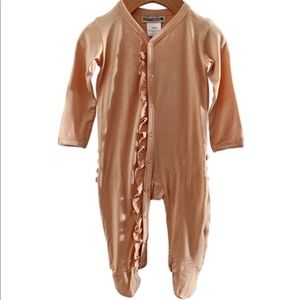 Spearmint Ruffled Footed Romper